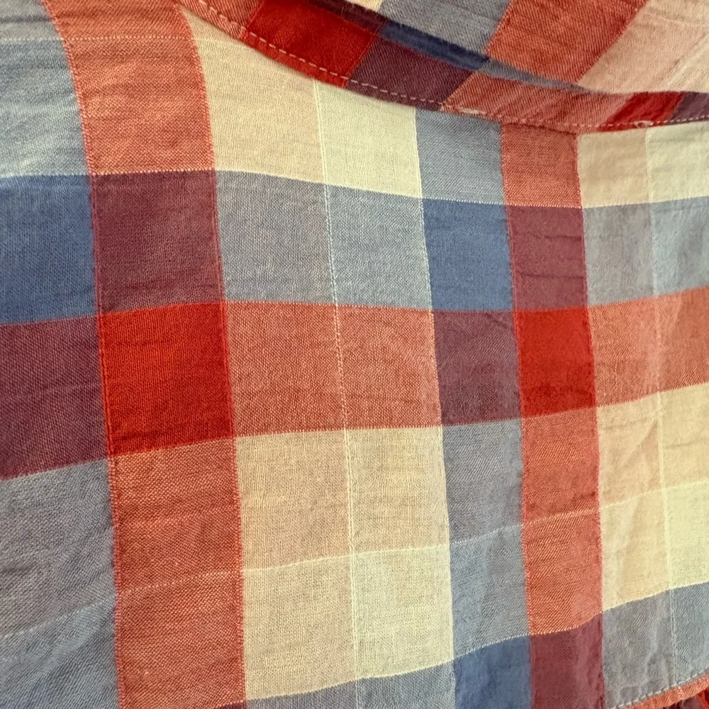 LOFT Red and Blue Plaid Shirt - Picture 3 of 5